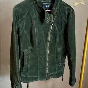 BNCI Women's Green Velvet Moto Jacket